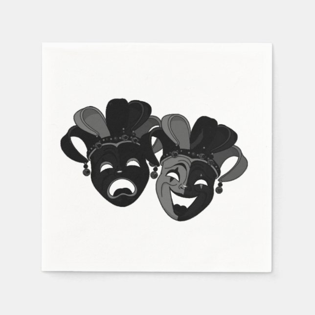 Servilleta De Papel Máscaras de teatro de comedia y tragedia (Anverso)