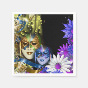 Servilleta De Papel Máscaras venecianas del quinceanera de la