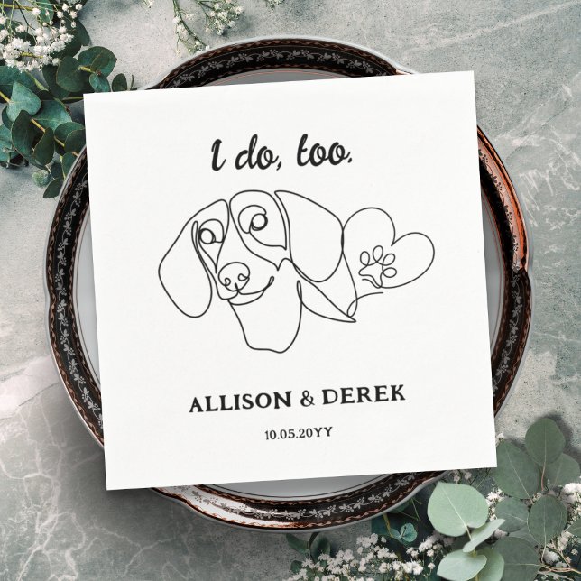 Servilleta De Papel Mascota Boda de los amantes del perro de Dachshund (Subido por el creador)