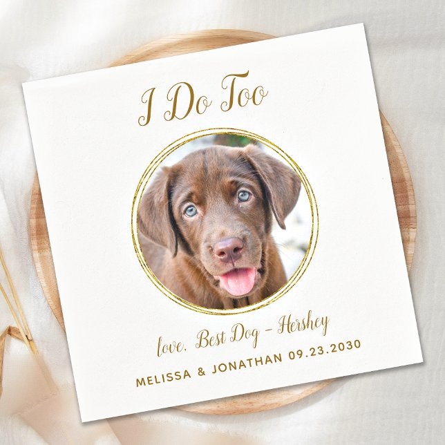 Servilleta De Papel Mascota Boda Perro Yo También Personalizado Foto E (Subido por el creador)