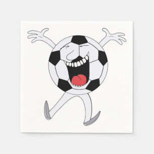 Servilleta De Papel Mascota de Balón de Fútbol Sonriente