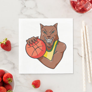 Servilleta De Papel Mascota de baloncesto Fierce Wildcat