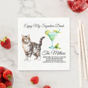 Servilleta De Papel Mascota de Boda de bebida del Boda del gato del ti