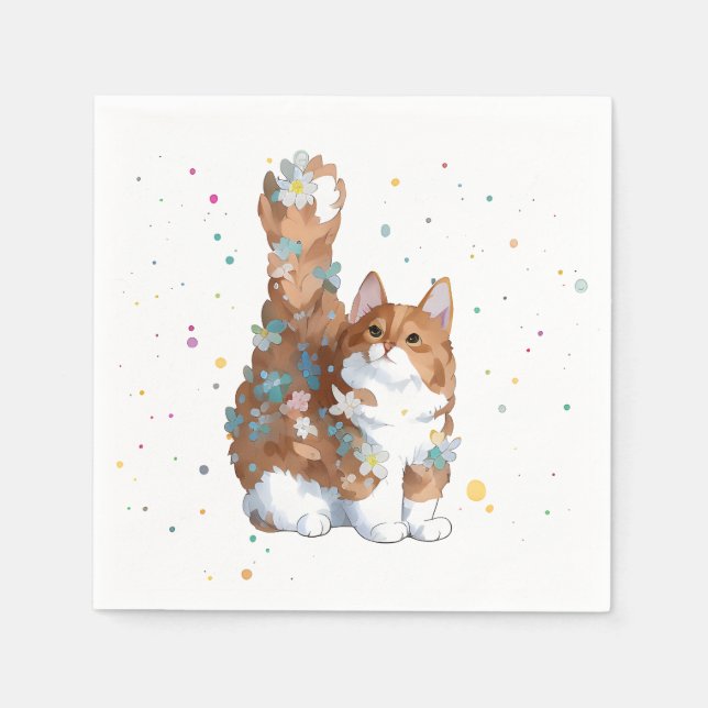 Servilleta De Papel Mascota de gato kitsch (Anverso)