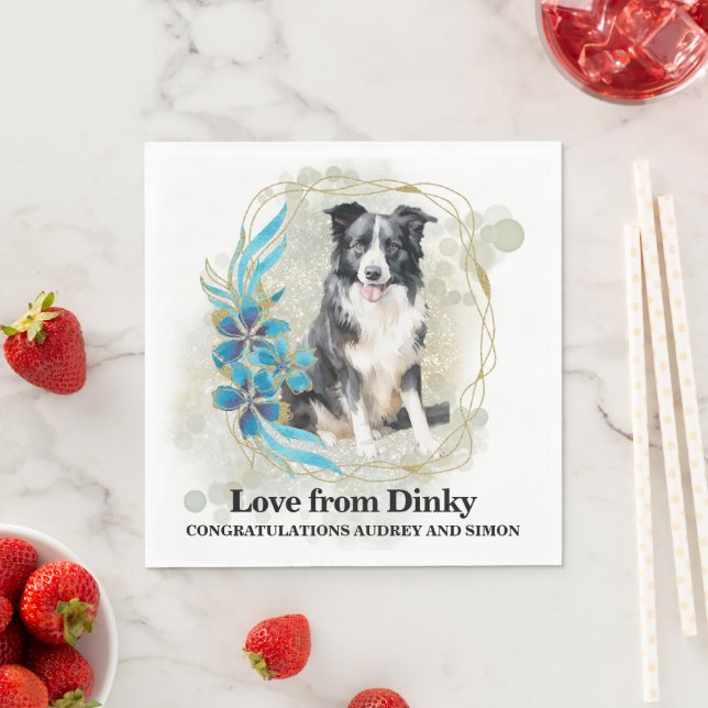 Servilleta De Papel Mascota  de la línea de borde Boda servilletas con (In situ)