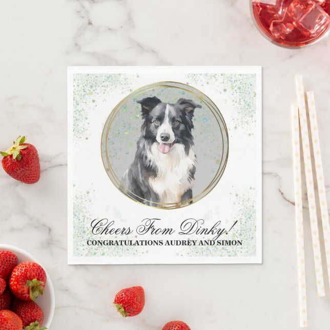 Servilleta De Papel Mascota  de la línea de borde Boda servilletas con (In situ)