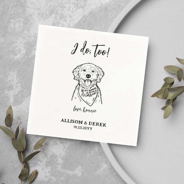 Servilleta De Papel Mascota de Perro Boda de nombre (Subido por el creador)