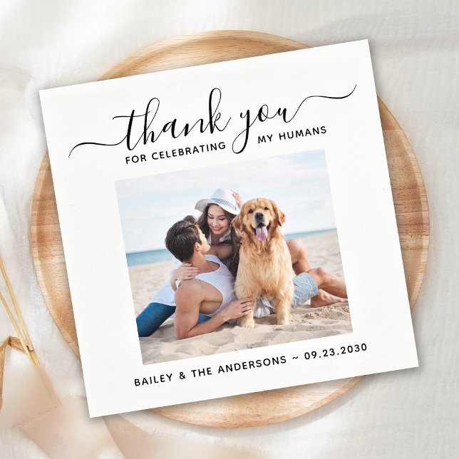 Servilleta De Papel Mascota de perro Boda Personalizado Foto (Subido por el creador)