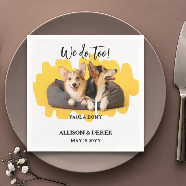 Servilleta De Papel Mascota de perro floral Personalizado Boda de perr (Subido por el creador)