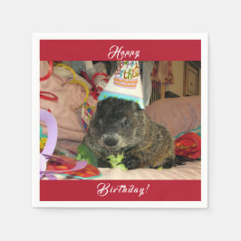 Servilleta De Papel Mascota Groundhog Moses Napkins de Cumpleaños