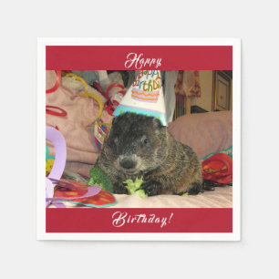 Servilleta De Papel Mascota Groundhog Moses Napkins de Cumpleaños