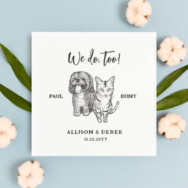 Servilleta De Papel Mascota lindo dibujando Boda de gato de perro pers (Subido por el creador)