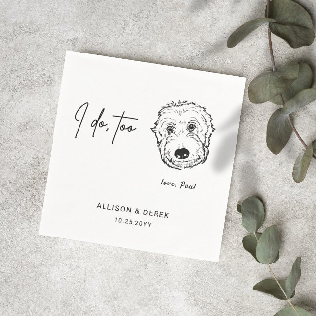 Servilleta De Papel Mascota moderno con cara de arte Boda de perro (Subido por el creador)