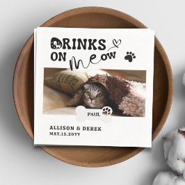 Servilleta De Papel Mascota Nombre Gato Personalizado Foto Bebidas En 