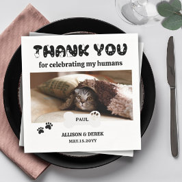 Servilleta De Papel Mascota Nombre Perro Personalizado Gato Foto Boda 