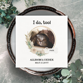 Servilleta De Papel Mascota Nombre Perro Personalizado Gato Foto Boda 