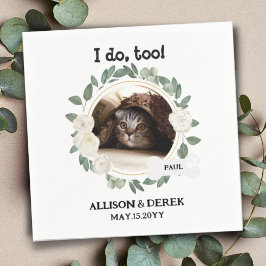 Servilleta De Papel Mascota Nombre Perro Personalizado Gato Foto Boda 