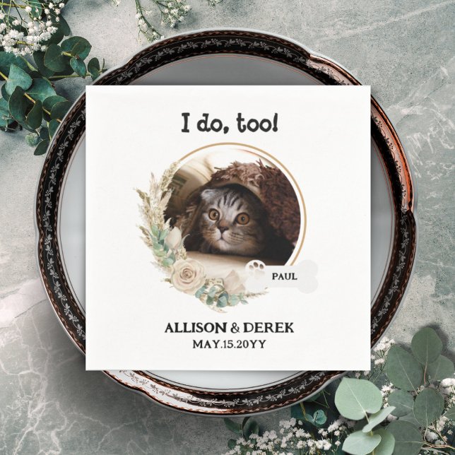 Servilleta De Papel Mascota Nombre Perro Personalizado Gato Foto Boda  (Subido por el creador)