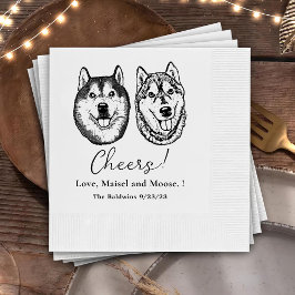 Servilleta De Papel Mascota Pareja Dibujando Saludos Personalizados