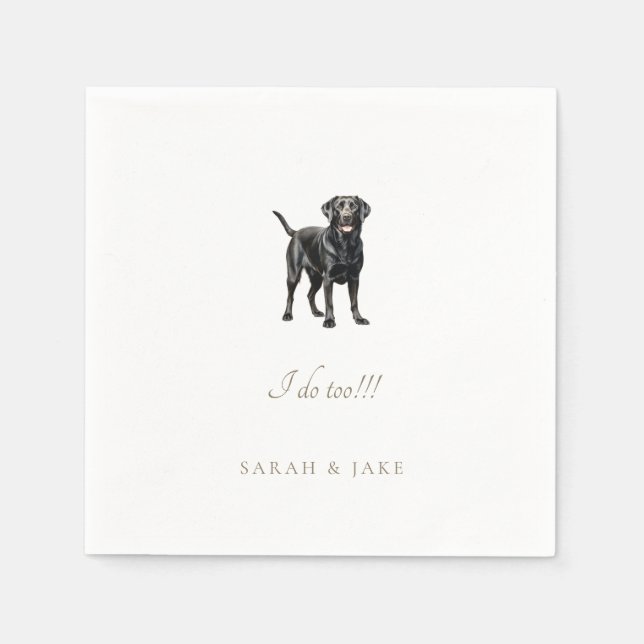 Servilleta De Papel Mascota personalizado Black Lab Bodas permanentes (Anverso)