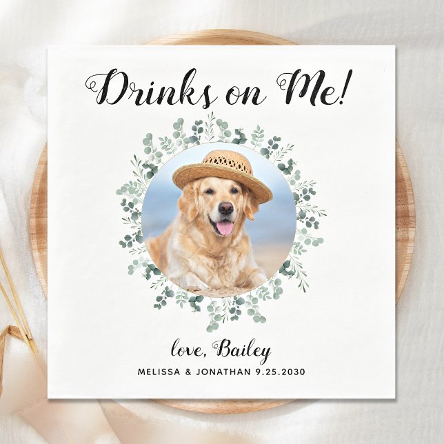 Servilleta De Papel Mascota personalizado Foto Boda de perro Eucalyptu (Subido por el creador)