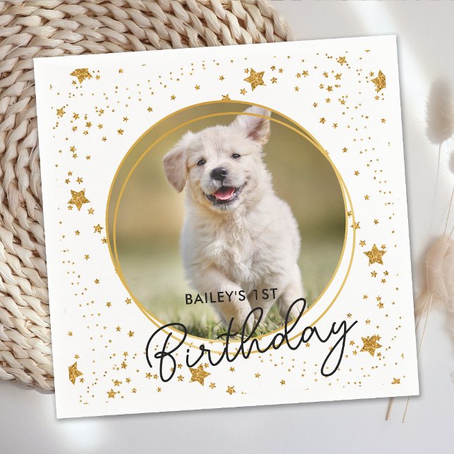 Servilleta De Papel Mascota personalizado Foto Purpurina de oro Estrel (Subido por el creador)