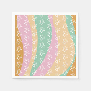 Servilleta De Papel Mascota retro Paw Imprimir Marble Groovy