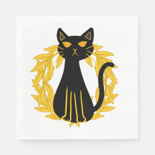 Servilleta De Papel Mascotas Gatos Negros Terror Halloween Niños