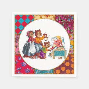 Servilleta De Papel Masha y 3 osos