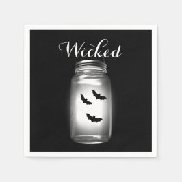 Servilleta De Papel Mason Jar Bats Halloween Napkin