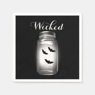 Servilleta De Papel Mason Jar Bats Halloween Napkin