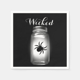 Servilleta De Papel Mason Jar Spider Halloween Napkin