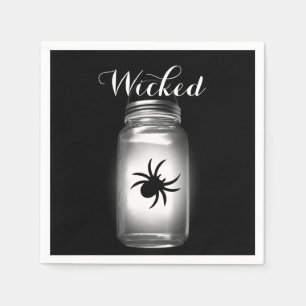 Servilleta De Papel Mason Jar Spider Halloween Napkin