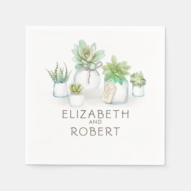 Servilleta De Papel Mason Jar suculta al país ruso (Anverso)