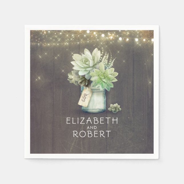 Servilleta De Papel Mason Jar suculta al país ruso (Anverso)