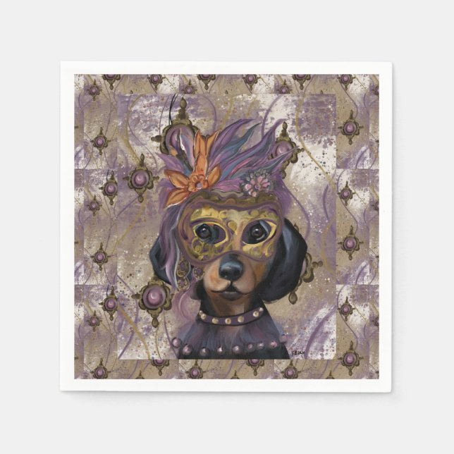 SERVILLETA DE PAPEL MASQUERADE DOXIE ART (Anverso)