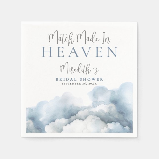 Servilleta De Papel Match Made In Heaven Bridal Shower (Anverso)