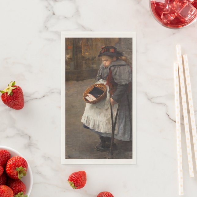 Servilleta De Papel Matchstick Chica Pobre Calle Urchin Pobreza Urbana (In situ)