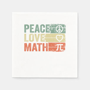Servilleta De Papel Matemática de amor por la paz Vintage Nerd Retro F