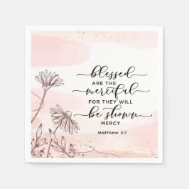 Servilleta De Papel Mateo 5:7 Bendecidos son los misteriosos versos de