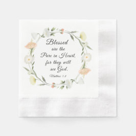 Servilleta De Papel Mateo 5:8 Bendecidos son los puros en la Biblia de
