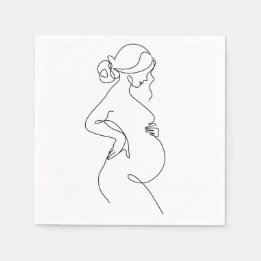 Servilleta De Papel Maternal Elegance: Pregnant Women Line Art
