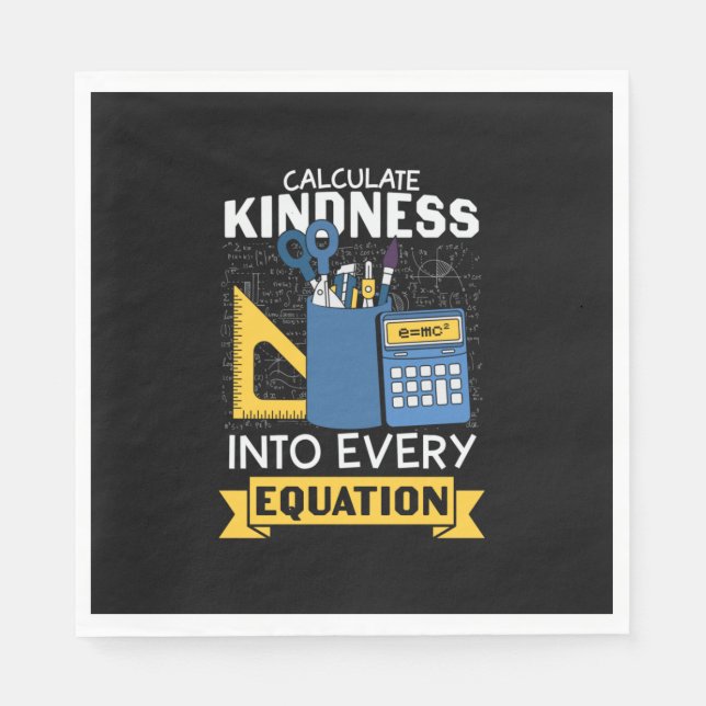 Servilleta De Papel Math Teacher calcula amabilidad (Anverso)