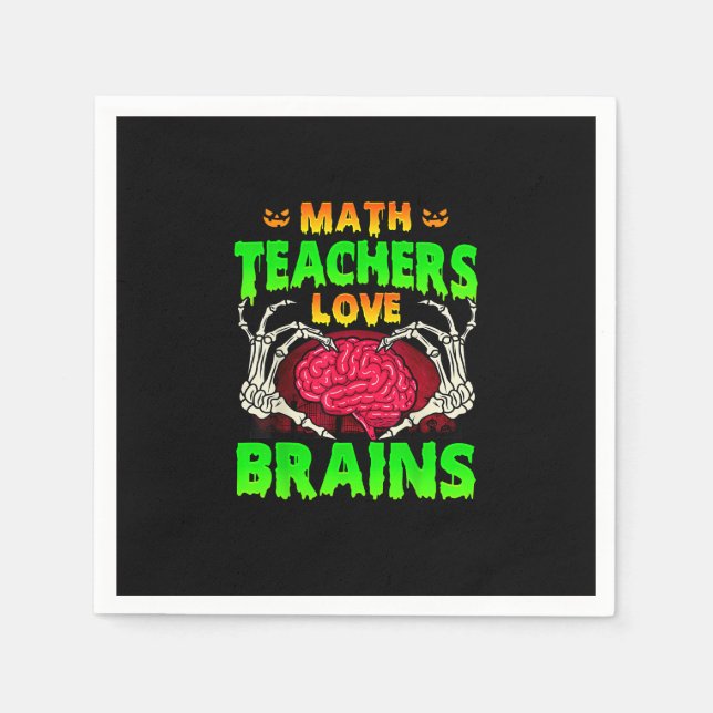 Servilleta De Papel Math Teachers Brains Skeleton Halloween (Anverso)