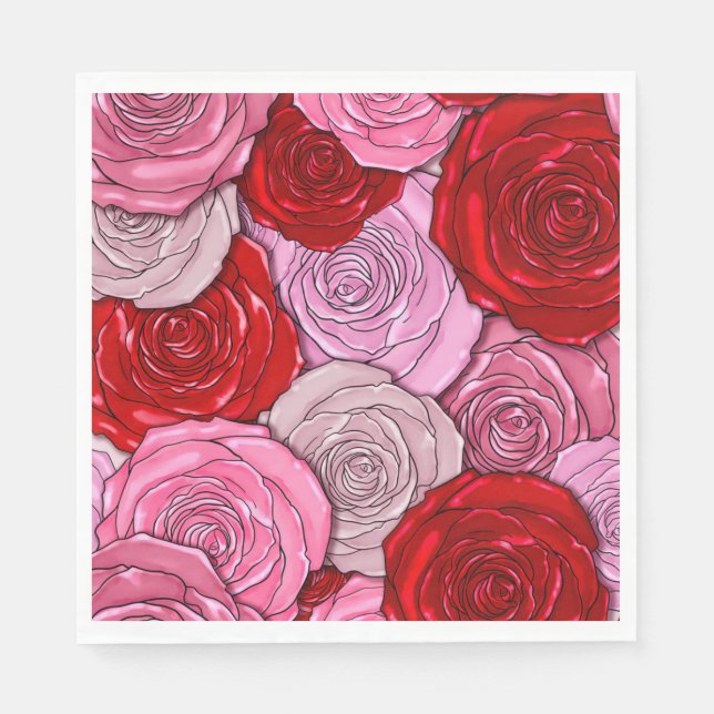 Servilleta De Papel Matrícula de Rosas (Anverso)