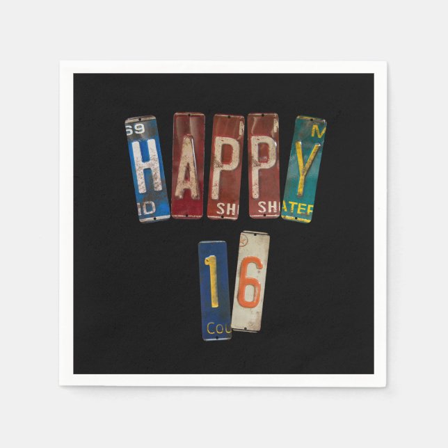 Servilleta De Papel matrículas oxidadas para 16 años (Anverso)