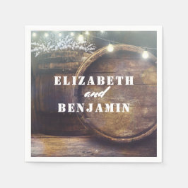 Servilleta De Papel Matrimonio campestre con barril de aliento para be