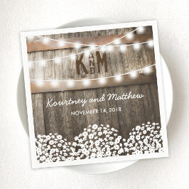 Servilleta De Papel Matrimonio campestre Rústico por el aliento del be