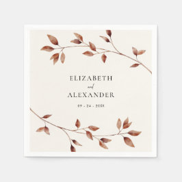 Servilleta De Papel Matrimonio de las hojas Minimalistas modernas