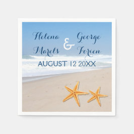Servilleta De Papel Matrimonio de verano de la pareja Starfish